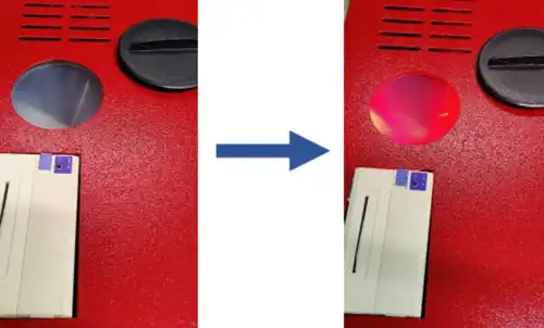 مؤشر مستوى التعبئة - تضيء المصباح باللون الأحمر عندما يكون الخزان ممتلئًا